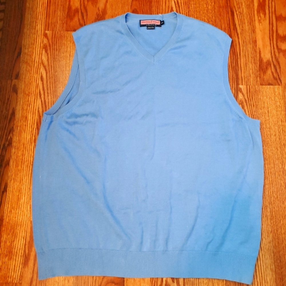 Vineyard Vines Blue V-Neck Cotton Sweater 2XL